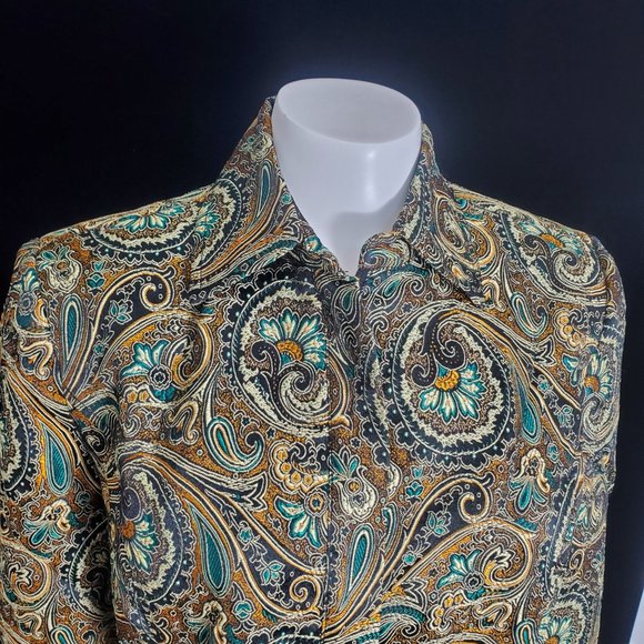 Vintage Brownstone Studios Petites Beautiful Paisley Embroidered Jacket SZ. SP - Picture 2 of 12
